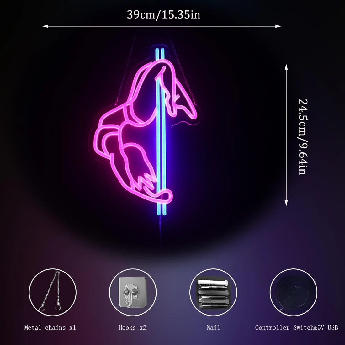 Pole Dancing Sexy Dancing Girl Led Sign for Room Decor Sexy Body  Neon light for Bar Party Salon Girls room Wall Decor