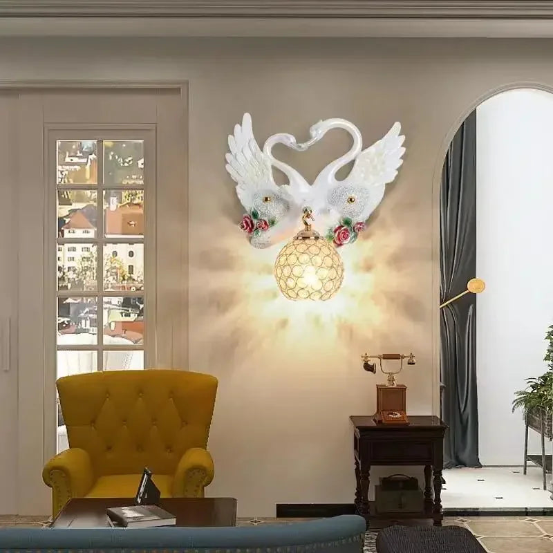 CEDRIC Modern Indoor Swan Wall Lights LED Gold Creative Luxury Sconce Lamp for Decor Home Living Room Hotel Corridor