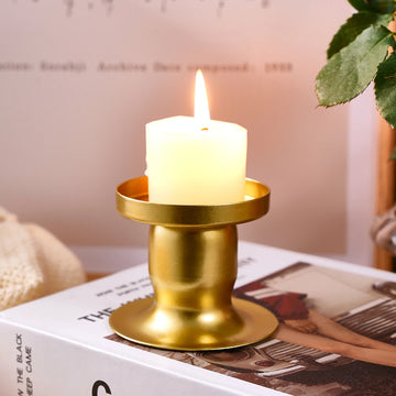 1PC, simple and artistic design, golden dual-purpose iron candlestick, European-style candlelight dinner candlestick