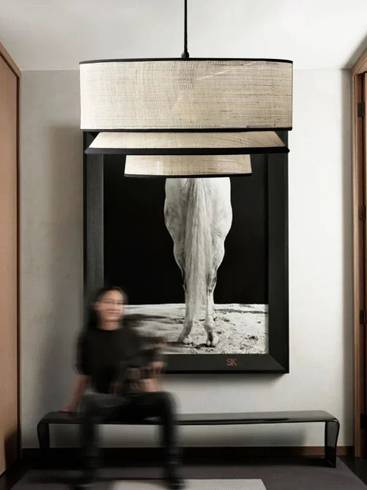 Fabric Ceiling Pendant Lamps Living Room Restaurant  Bedroom Kitchen Chandelier Home Decor Lustre Hanging Lights