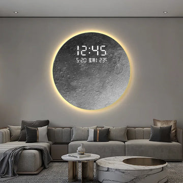 Modern Minimalist Living Room Moon Light Wall Art Dining Room Mars Digital Display Painting Entryway Carved Mural