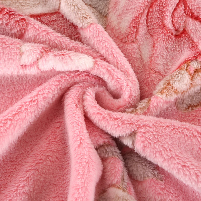 1pc Floral Style Warm Bedspread Fleece Blanket Plaid Travel Shawl Sofa Nap Blanket Home Bedsheet Manta 70X100cm Suitable For Pet