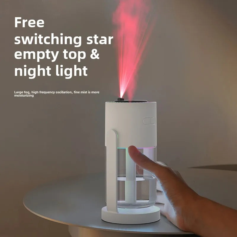 Air Humidifier Portable Humidifier with Rotating Mist & Starry Light USB Car Humidifier Smart Humidifier for Home Office Travel