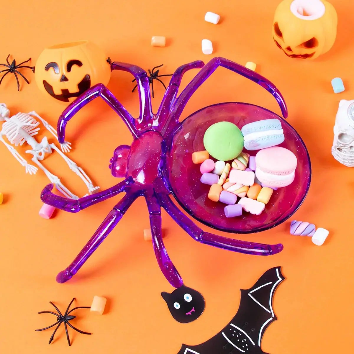 Halloween Spiders Shaped Bowl Fruits Plate Food Tray Candy Biscuit Package Basket Trick or Treat Halloween Party table Decor