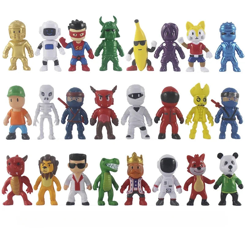 24pcs Stumble Guys Action Figure Toys Kawaii Anime Game PVC Model Doll Desk Cake Decoration Collection Kids Birthday Gift Toy