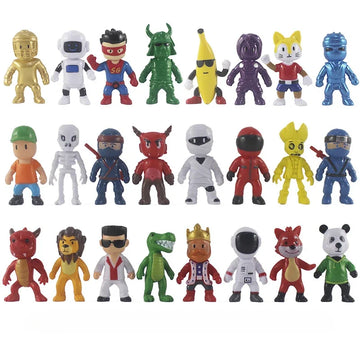 24pcs Stumble Guys Action Figure Toys Kawaii Anime Game PVC Model Doll Desk Cake Decoration Collection Kids Birthday Gift Toy