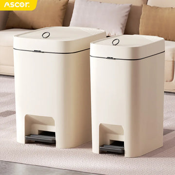 10/12L Treadle Rectangle Wastebasket Double Open Lid Trash Can Withcover Prevent Odors Kitchen Bin Living Room Kitchen Supplies