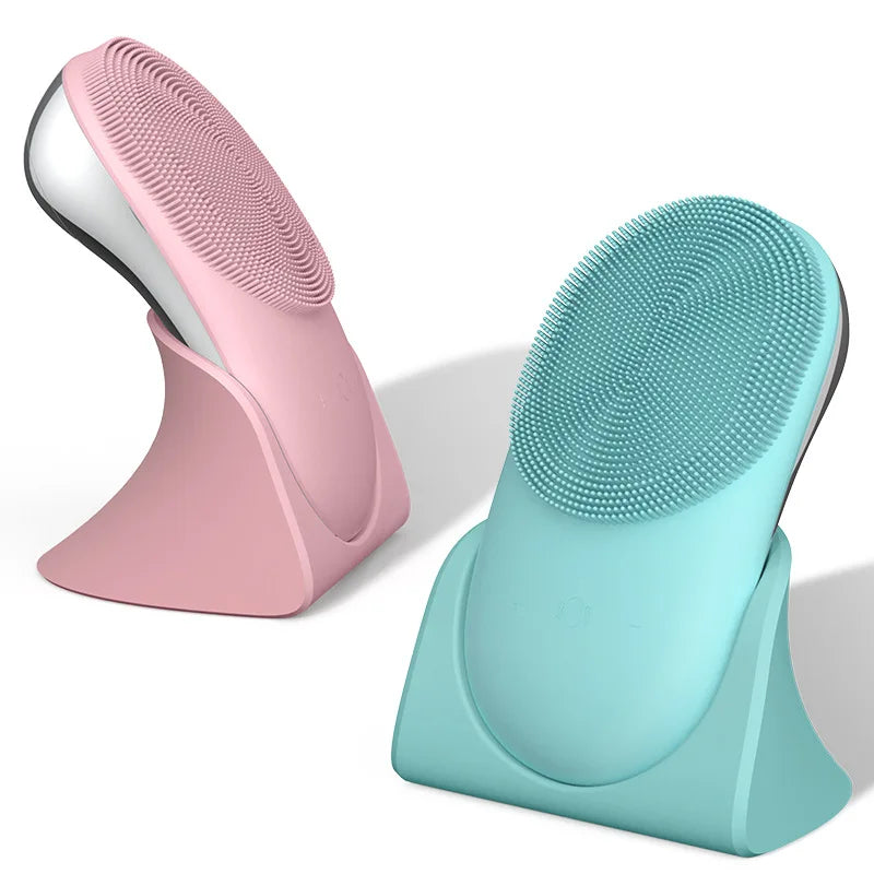 Rechargeable Sonic Face Cleanser Washing Skin Massager Ultrasonic Silicone Electric Mini Facial Cleansing Brush