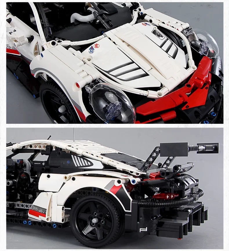 1580PCS+ Technical Racing Car 42096 Series Mechanical Group Building Blocks Sport Car MOC Display Model Car Collection Decor Toy
