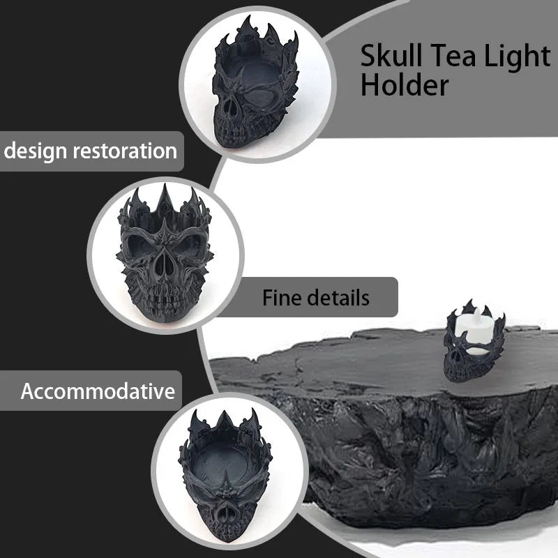 Creative Skull Head Tea Lamp Stand Aromatherapy Candle Mold Pendant Desktop Decoration Ornament Festival Atmosphere Prop