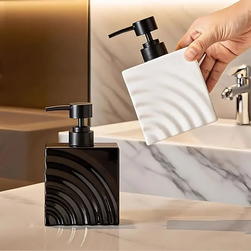 330ml Ceramics Liquid Soap Dispensers Multi-color Ripple Soap Dispenser Bathroom Shower Gel Shampoo Bottled Bathroom Accessories