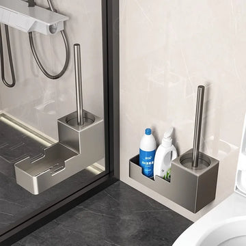 Toilet brush shelf household toilet free punching cleaning without dead end toilet brush artifact