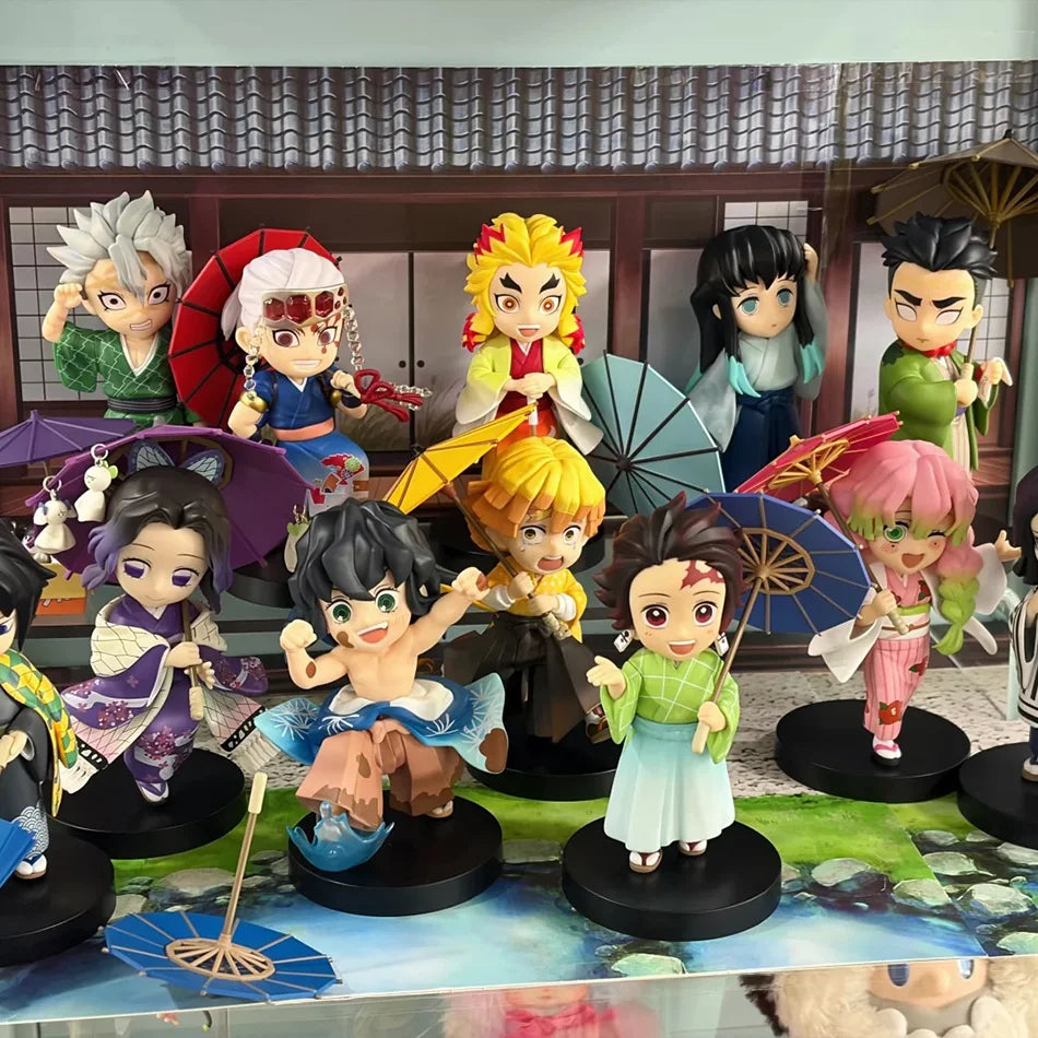 Anime Demon Slayer Kimetsu no Yaiba Figure Plum Rain Series Blind Box Action Figure Warrior PVC Model Toys Surprise Gifts