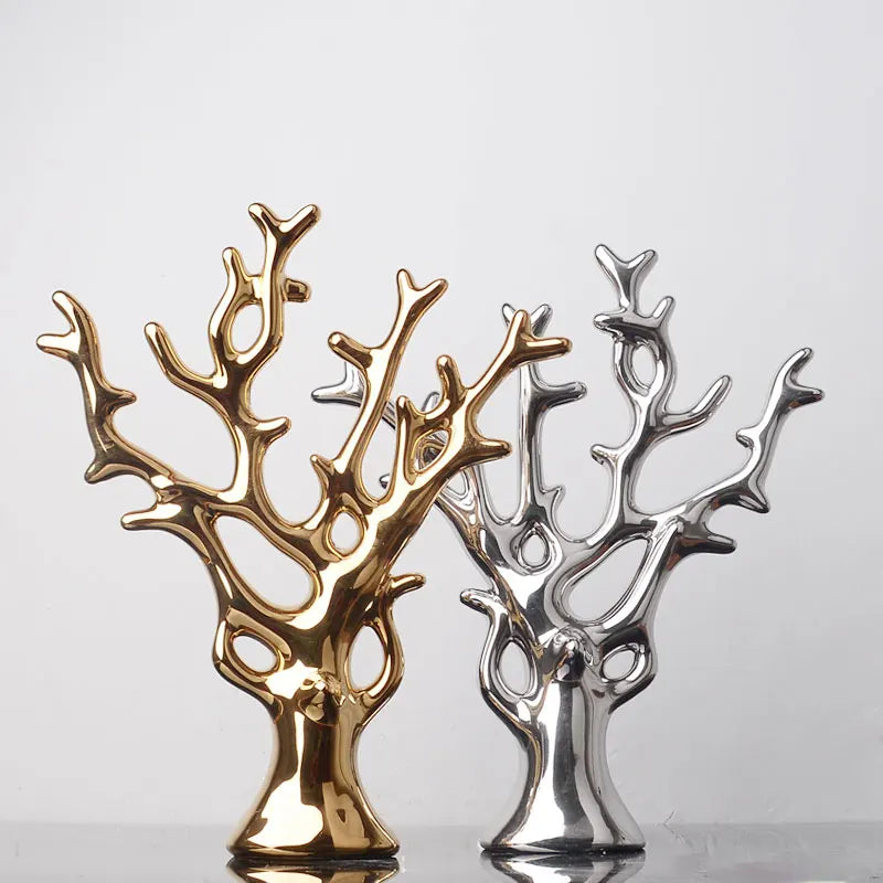 Light Luxury Creative Home Living Room Ceramic Decorations TV Cabinets Desktop Wine Cabinets Wealth Tree Decorations