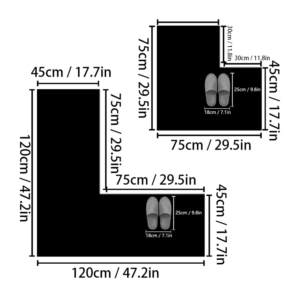 Minimalist diatomaceous earth non-slip mat L-shaped shower room door absorbent mat bathroom mat doormat