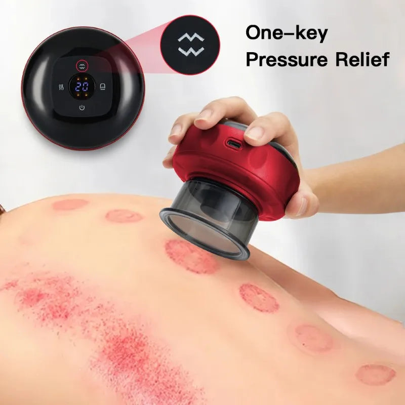 JUSTLANG Rechargeable Electric Vacuum Cupping Skin Scraping Massage Guasha Wireless Slimming Body Fat Burner Smart Cupping