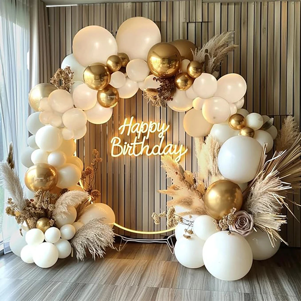 Nude White Sand Balloons Arch Kit Skin Gold Balloon Garland Kids Birthday Party Baby Shower Wedding Graduation Decoration Globos