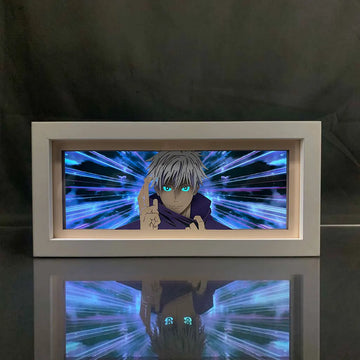 Anime LED Night Light Box Jujutsu Kaisen Satoru Gojo for Kids Room Decoration Nightlight Lightbox Manga 3d Paper Cut Desk Lamp