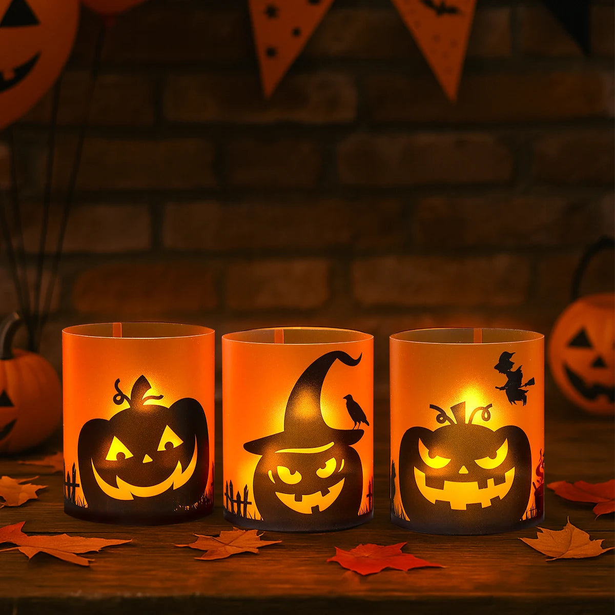 6pcs Halloween Pvc Lantern Ghost Pumpkin Bat Lampshade No Lights Halloween Party Home Table Decoration Haunted House Horror Prop