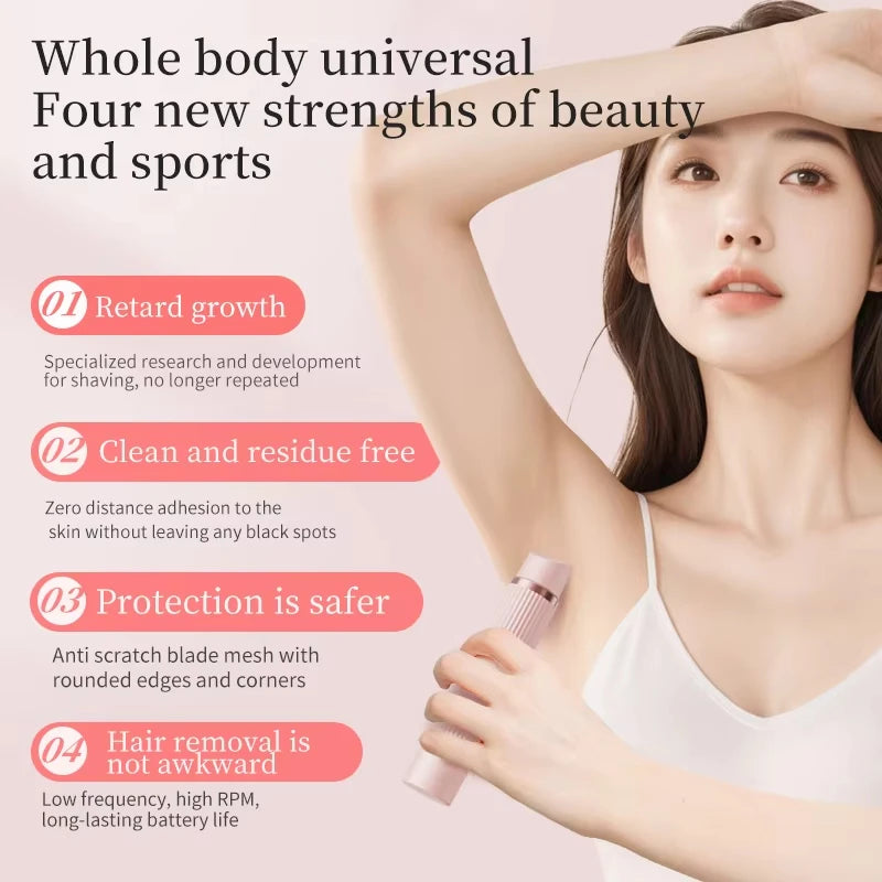 Waterproof 2in1 Electric Shaver for Women Bikini Hair Trimmer Wet Dry Use Dual Head Detachable Cordless Rechargeable